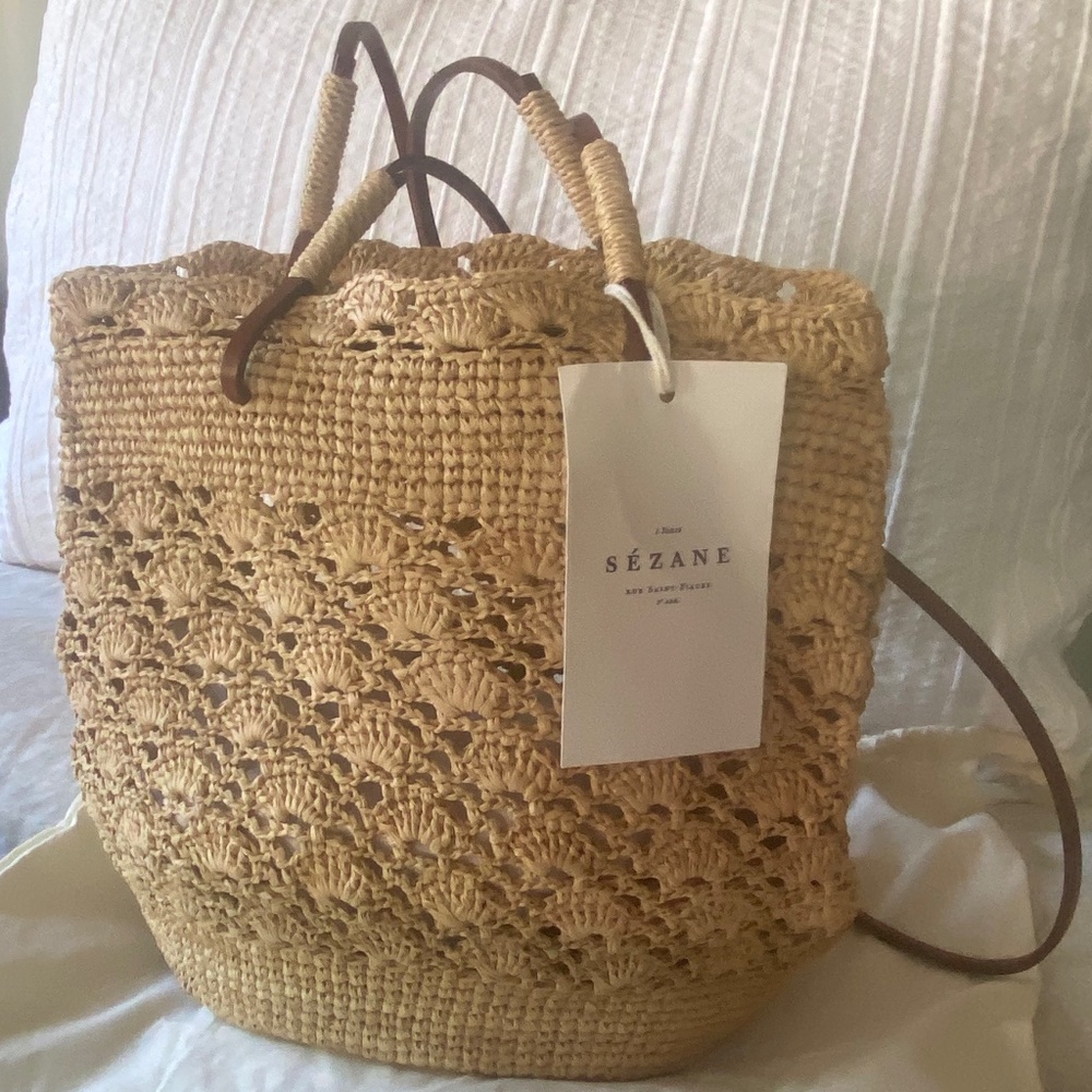 Sezane Ralph Raffia Bag NWT - Picture 2 of 10